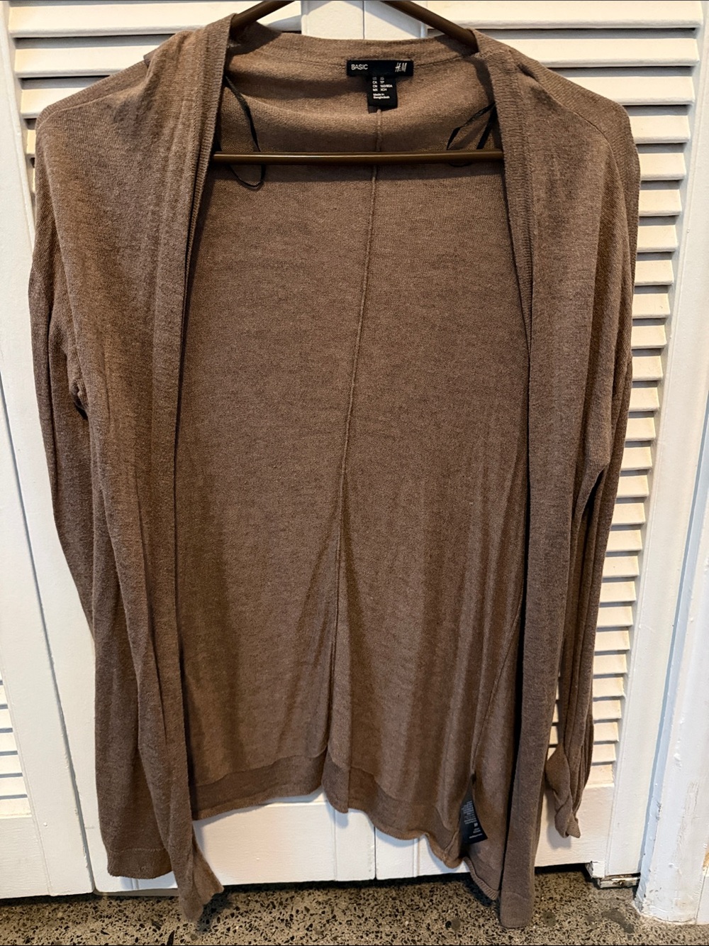 H&M Brown Open-Front Lightweight Cardigan